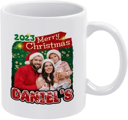 Vista 9 de Taza de café personalizada con diseño de taza de café personalizada con texto fotográfico y logotipo, regalos personalizados de Navidad para hombres