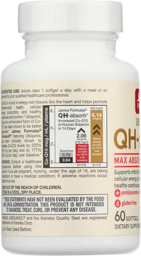 Vista 4 de Jarrow Formulas Qh Absorbe Ubiquinol 200 MG, 60 CT