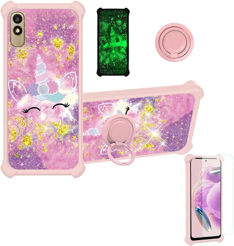 Vista 120 de jioeuinly JSF-DJS - Funda compatible con Nothing Phone 2a con protector de pantalla de vidrio templado, policarbonato duro + silicona suave, soporte