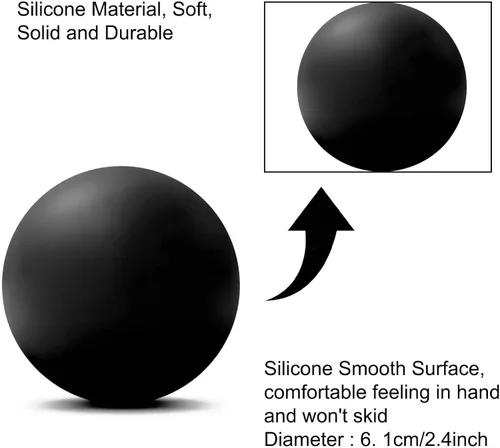 Vista 2 de Pelota de lacrosse de masaje WOVTE para músculos doloridos, hombros, cuello, espalda, pies, cuerpo, tejido profundo, punto de activación, nudos Negro