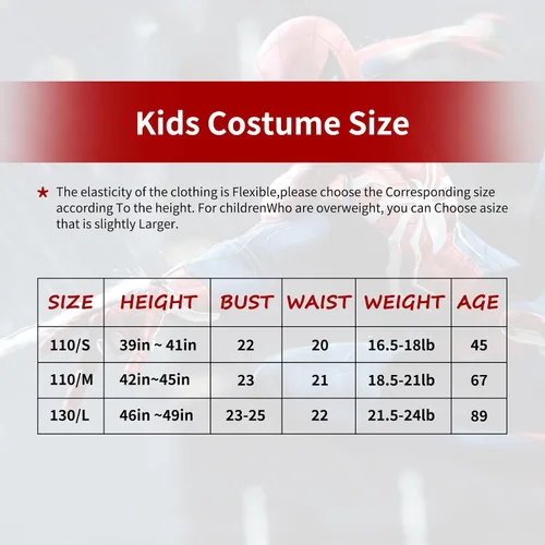 Vista 3 de Disfraz de arañas para niños, disfraz de superhéroe 3D, disfraz de elastano para niños, fiesta de Navidad