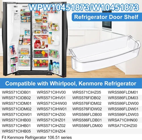 Vista 5 de [2 PAQUETES] Estante de Puerta de Refrigerador WPW10451873 Mejorado Reemplazo Compatible con Refrigerador Whirlpool Kenmore Estante de Puerta
