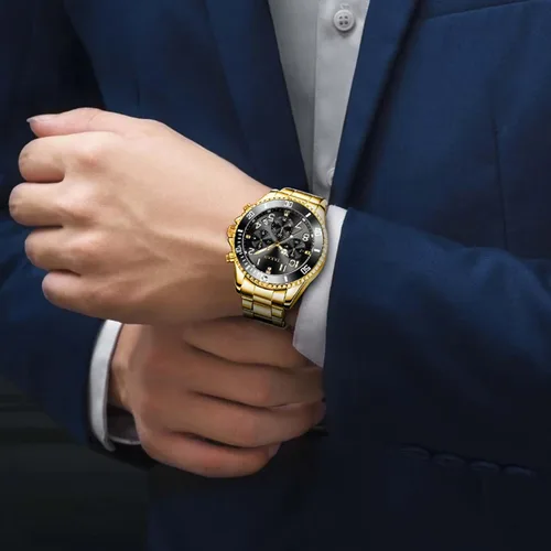 Vista 6 de Taxau Business Quartz Men's Watch Stainless Steel Waterproof Simple Watches for Men Large Face Easy Read Date Dress Watch with Battery for Gift