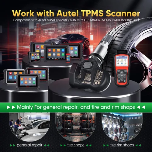 Vista 7 de Autel Juego de 4 Sensores TPMS, MX-Sensor 2 en 1 315MHz + 433MHz de Inserción TPMS Sensor Universal Programable, Nivel OE 100% Clonable por Autel