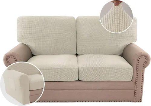 Vista 76 de H.VERSAILTEX Fundas elásticas para sillas de varias piezas, fundas para cojines ajustables para asiento y respaldo