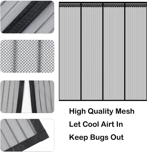Vista 2 de Liveinu Upgraded Magnetic Garage Door Screen 2 Car Screen Door for Single or Double Garage with Hook & Loop Install Magnetic Closure 9 Ft x 7 Ft