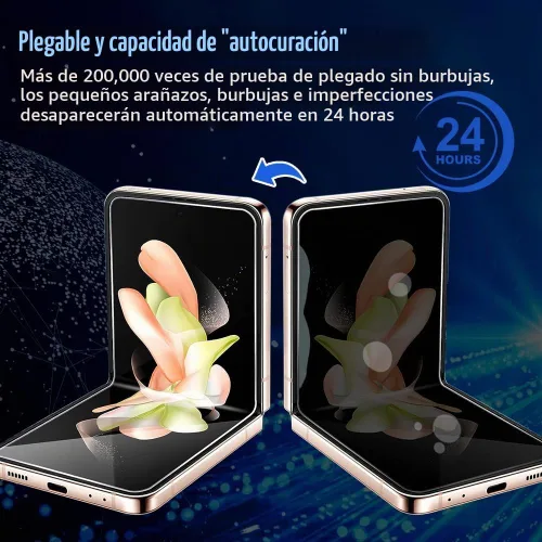Vista 4 de Protector de pantalla de privacidad 8 en 1 para Samsung Galaxy Z Flip 5, interior suave EPU flexible, protector de pantalla frontal y trasera