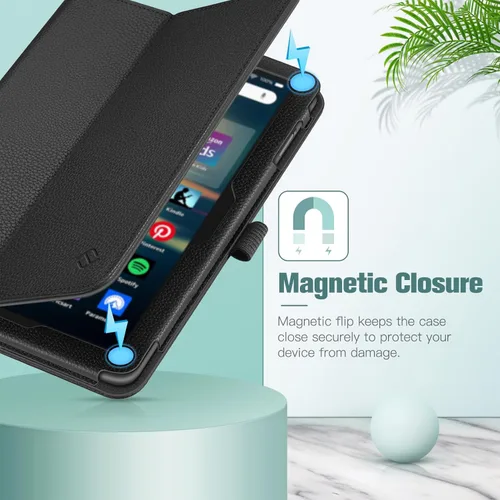 Vista 5 de Fintie - Funda de piel sintética con función atril para Amazon Fire HD 8 y Fire HD 8 Plus (10ª generación, versión 2020), color negro