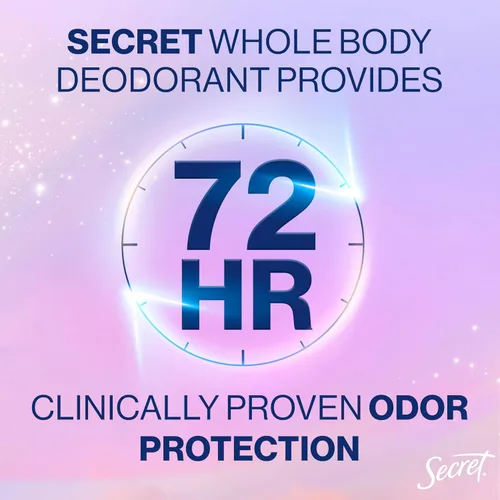 Vista 5 de Secret Desodorante para Todo el Cuerpo en Barra de Secado Rápido + Absorbe el Sudor para Mujeres, Ingredientes Naturalmente Derivados, Aroma