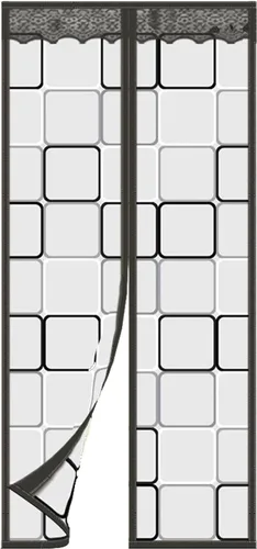 Vista 10 de Cortina de puerta aislada - 32x80 pulgadas Cubierta térmica magnética y aislante con cierre automático Pantalla de privacidad para puerta Mantiene