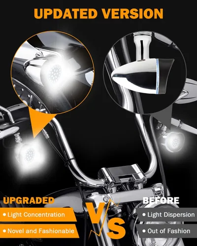 Vista 6 de PBYMT Cubierta de lente de señal de giro ahumada con visera negra de 2 pulgadas, biseles estilo visera bala compatible con Harley Touring Softail