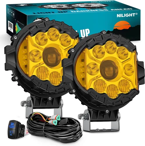 Vista 12 de Nilight Barra de luz LED, 18 W, 1260 lm, todo terreno, conducción, antiniebla, iluminación de trabajo para camioneta, tractor, camioneta, barco