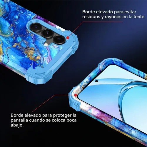 Vista 4 de Rancase para Galaxy S25, Funda de tres capas, protección resistente a los golpes, paraguas de plástico duro + funda protectora de goma de silicona