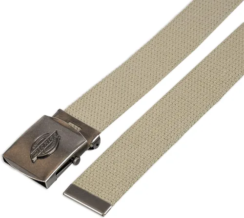 Vista 4 de Dickies Cinturón de tela de algodón para hombre con hebilla de logotipo militar