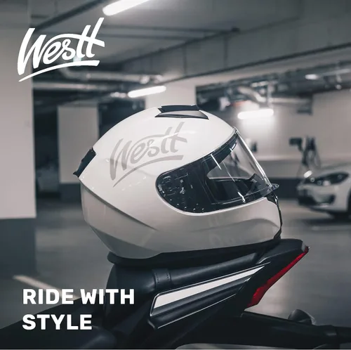 Vista 6 de Westt Cascos de Motocicleta Compactos – con Doble Visera, Aprobado por DOT, Casco Integral para Hombres, Mujeres y Adultos, Ligero Storm X Gris