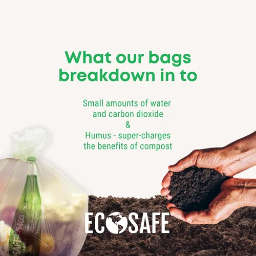 Vista 4 de EcoSafe -6400 HB2432-6 Bolsa compostable certificada - Bolsas verdes de 24 x 32 pulgadas para contenedores de 13 galones - Forros de basura