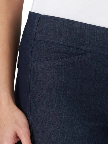 Vista 4 de Pantalones capri para mujer, elegantes, clásicos, de ajuste fácil, y cintura elástica.