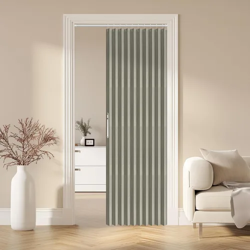 Vista 76 de AJAZZ Cortina de puerta magnética 100% opaca de acordeón para armario, cortina invisible para puerta interior de dormitorio, sala de estar, pasillo