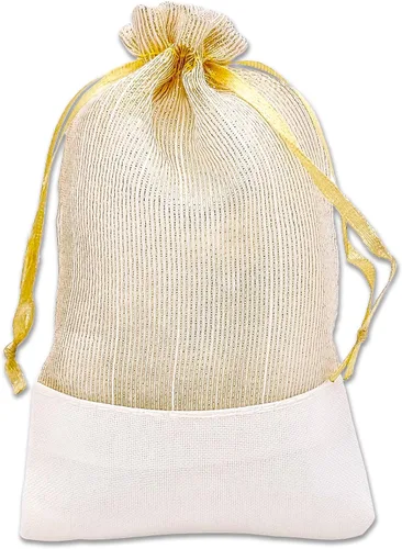 Vista 24 de TheDisplayGuys For Your Modern Living Paquete de 24 bolsas de regalo de lino y organza negra con cordones (XS 3 x 4), recuerdos de fiesta, muestras