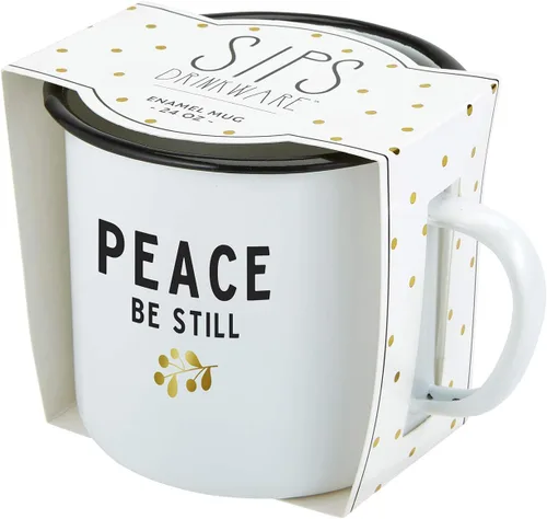 Vista 5 de Creative Brands Faithworks - Sips - Taza esmaltada blanca, 24 onzas, especia de calabaza