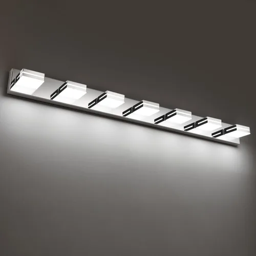 Vista 30 de SineRise - Moderna lámpara LED para tocador de baño (2 luces, 39.4 cm, regulable), iluminación de pared de baño moderna de acrílico cepillado sobre