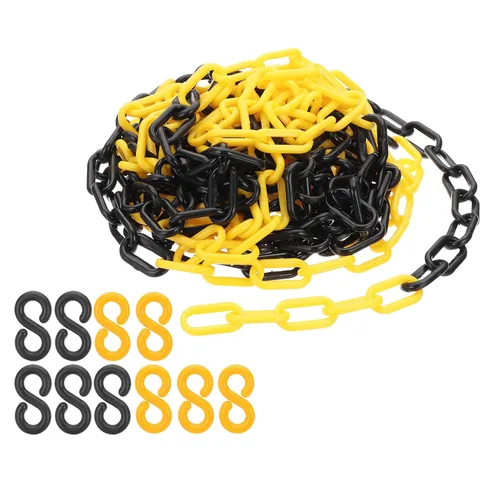 Vista 11 de PATIKIL Cadenas de plástico, cadenas de seguridad de 30 pies, cadenas de plástico negro para barreras, control de multitudes, líneas de cola