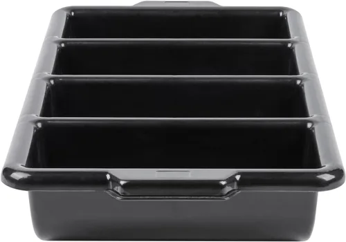 Vista 14 de Restaurantware - Organizador de cubiertos de 21.9 x 14.2 x 3.5 pulgadas, 1 bandeja de cubiertos resistente a las grietas - 4 compartimentos, asas