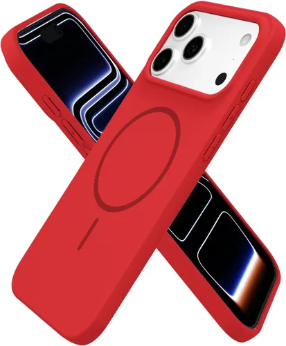 Vista 199 de Oakxco Funda de Silicona Mag Safe para iPhone 12 Pro Max, Funda Magnética Delgada y Fina Compatible con Carga Inalámbrica MagSafe, Bonita Funda