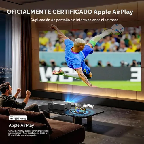 Vista 6 de Proyector 4K con WiFi y Bluetooth, VIDAA Proyector inteligente con más de 1200 aplicaciones/Live&Official AirPlay Kogata 2000 ANSI Auto Focus 6D