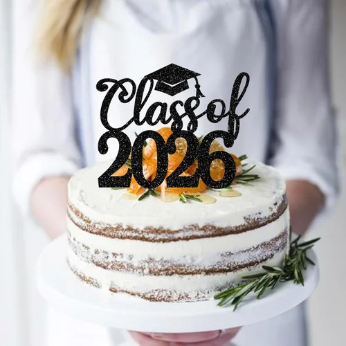 Vista 3 de Rsstarxi 1 paquete de 2026 con tapa de graduación 2026, decoración de pastel de felicitaciones graduadas para decoración de fiesta de graduación
