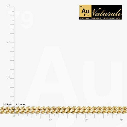 Vista 4 de Au Naturale Collar de eslabones Franco de oro amarillo o blanco de 10 quilates de 0.209in para hombres y mujeres (22, 24, 26 o 30 pulgadas), Oro, No