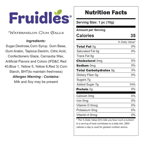 Vista 2 de Fruidles Wicked - Bolas de goma de mascar con sabor a frutas, golosinas de bufé de dulces, repuestos de tamaño de máquina, certificado Kosher Parve