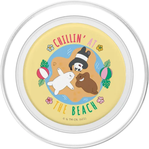Vista 2 de We Bare Bears Chillin' At The Beach Grizz Panda Ice PopSockets MagSafe PopGrip para iPhone
