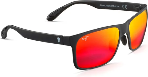 Vista 2 de Maui Jim Gafas de sol rectangulares polarizadas de ajuste universal para hombre y mujer Red Sands