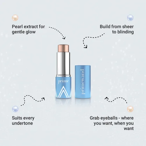 Vista 2 de Prime Prometics PrimeWand Pearl – Impresionante y natural resaltador en barra de maquillaje pro-edad para mujeres maduras