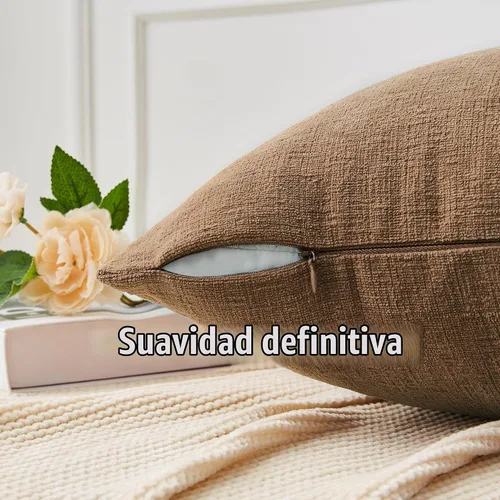 Vista 7 de GAWAMAY - Juego de 2 fundas de almohada decorativas cuadradas de 16 x 16 pulgadas, fundas de almohada de felpilla súper suaves estilo granja