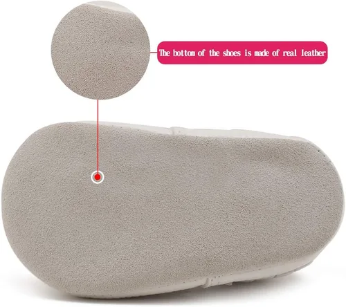 Vista 3 de Zapatos de cuna con borla y suela suave para bebés y niños pequeños