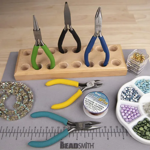 Vista 6 de The Beadsmith Color‑ID - Juego de alicates de 5 piezas para joyería con asas de agarre cómodo, incluye redondo, plano, doblado, punta de cadena