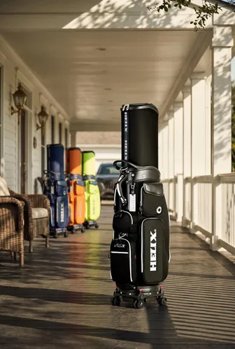 Vista 2 de HELIX -Bolsa de carrito de golf de golf, fácil de transportar, bolsa retráctil para carrito de golf con chasis de ruedas de bloqueo y empuñadura