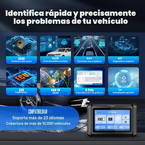 Vista 7 de XTOOL Herramienta de diagnóstico bidireccional de la exploración de D7S