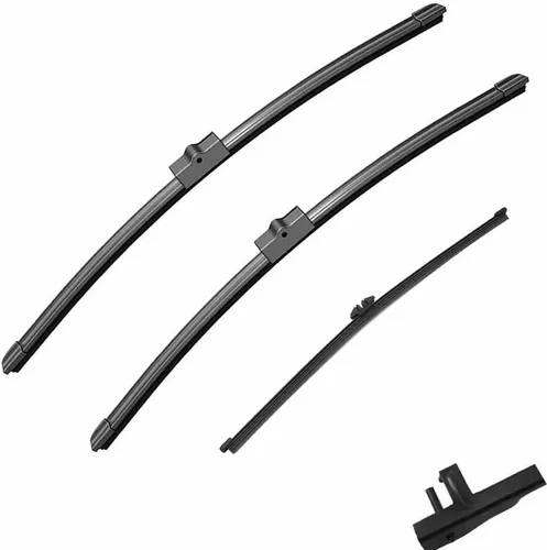 Vista 8 de Compatible con BMW Serie 5 F10 F11 F07 GT 2010 – 2016 520d 535i - Escobillas del limpiaparabrisas delantero y trasero del automóvil, accesorios