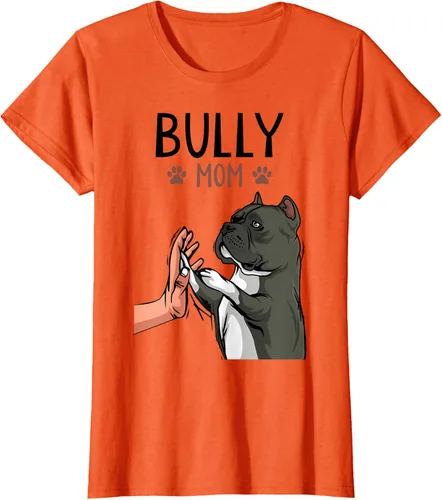 Vista 61 de American Bully Mom Cute Dog Mama Camiseta divertida para mujer, Blanco, S