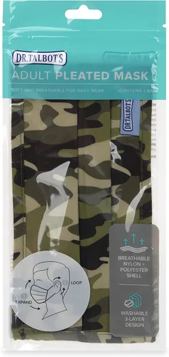 Vista 5 de Dr. Talbot's Mascarilla de tela plisada lavable para adultos para la salud personal