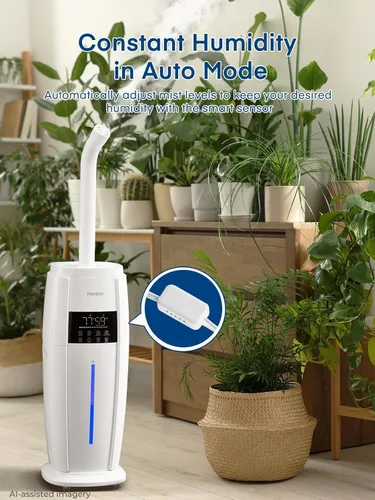 Vista 7 de FOHERE Humidificador de habitación grande de 4.8 galones/18 litros, humidificador silencioso para toda la casa para plantas del hogar, oficina