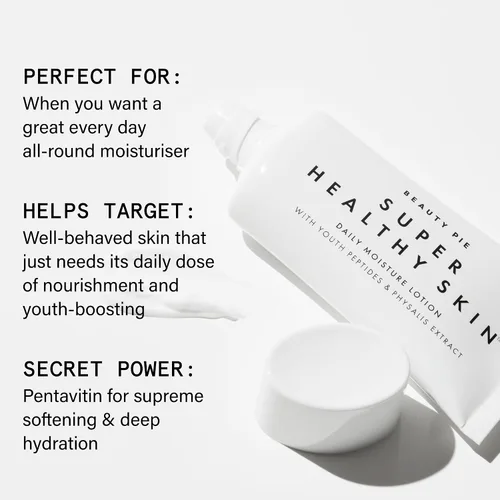 Vista 4 de Beauty Pie Super Healthy Skin Daily Moisture Lotion, 6.8 fl oz (6.7 fl oz) – Crema hidratante ligera y sin fragancia con ácido hialurónico, péptidos