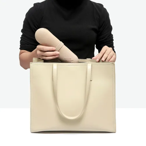 Vista 2 de Soporte para brochas de maquillaje de viaje, estuche organizador de maquillaje, bolsa de cosméticos, organizador de artículos de tocador, bolsa Nogal