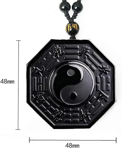Vista 9 de Collar de obsidiana natural, colgante de protección de amuleto de la suerte con cadena de cuentas ajustable, talismán de cristal negro, joyería