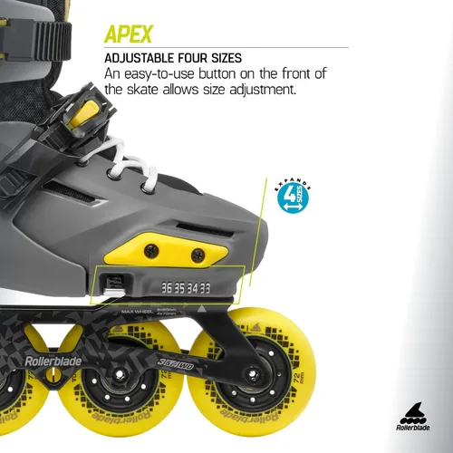 Vista 4 de Rollerblade Apex Junior - Patín en línea ajustable para fitness