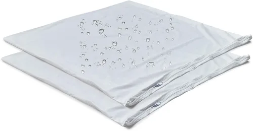 Vista 11 de Paquete de 4 protectores de almohada impermeables a prueba de plumas con cremallera de 20 x 20 pulgadas, fundas de almohada con cremallera