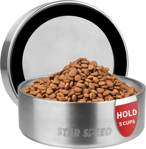 Vista 9 de StarSpeed - Cuencos aislados de acero inoxidable para perros de 24 onzas (color negro)
